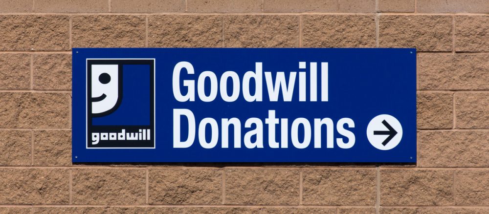 Goodwill donations sign
